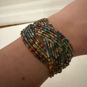 Seed bead cuff bracelet